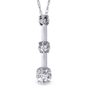 0.1 Carat 14K Solid White Gold Diamond Necklace