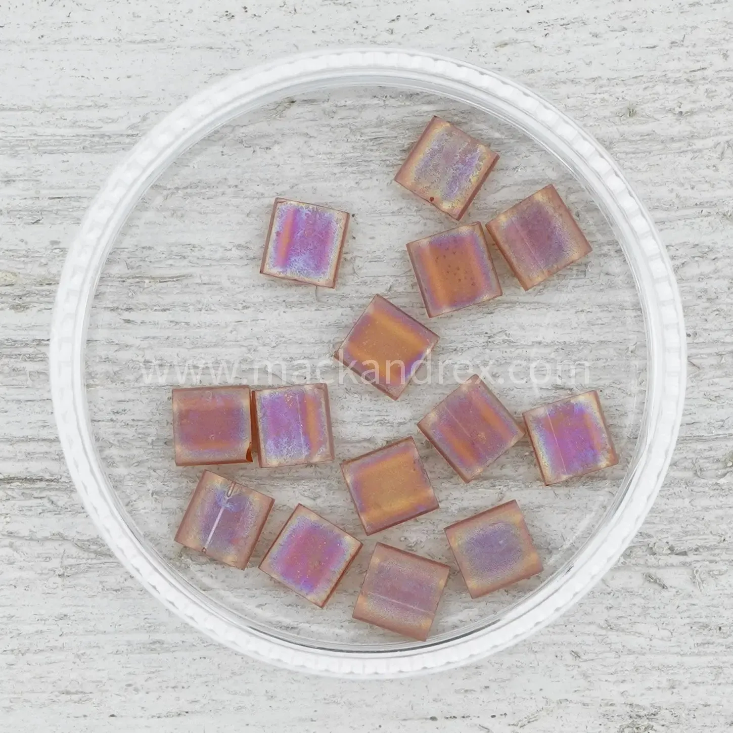 0134FR Tila Beads - Amber Matte Rainbow