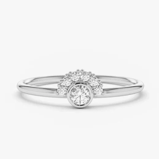 0.14CTW Lab Grown Diamond Halo Set Cluster Engagement Ring