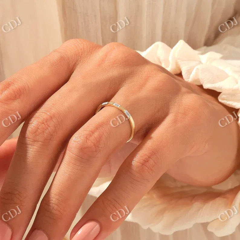 0.18CTW Half Eternity Baguette Diamond Wedding Band