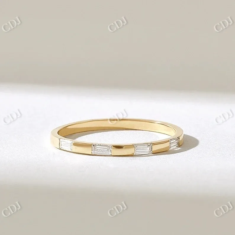 0.18CTW Half Eternity Baguette Diamond Wedding Band