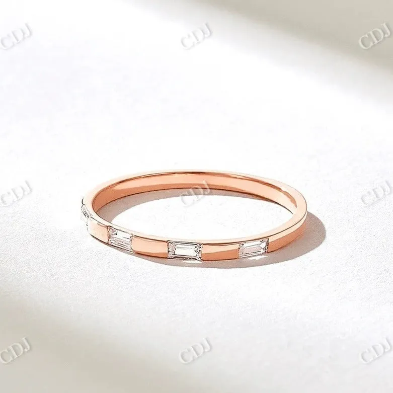 0.18CTW Half Eternity Baguette Diamond Wedding Band