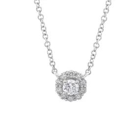 0.20ctw Diamond Halo Necklace