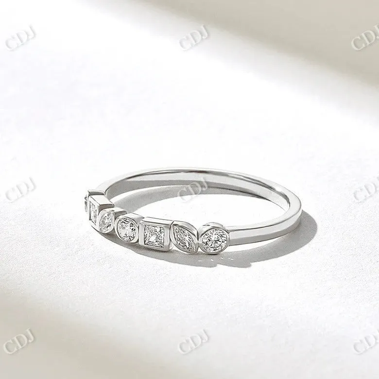 0.21CTW Bezel Set Mix Cut Lab Grown Diamond Wedding Band