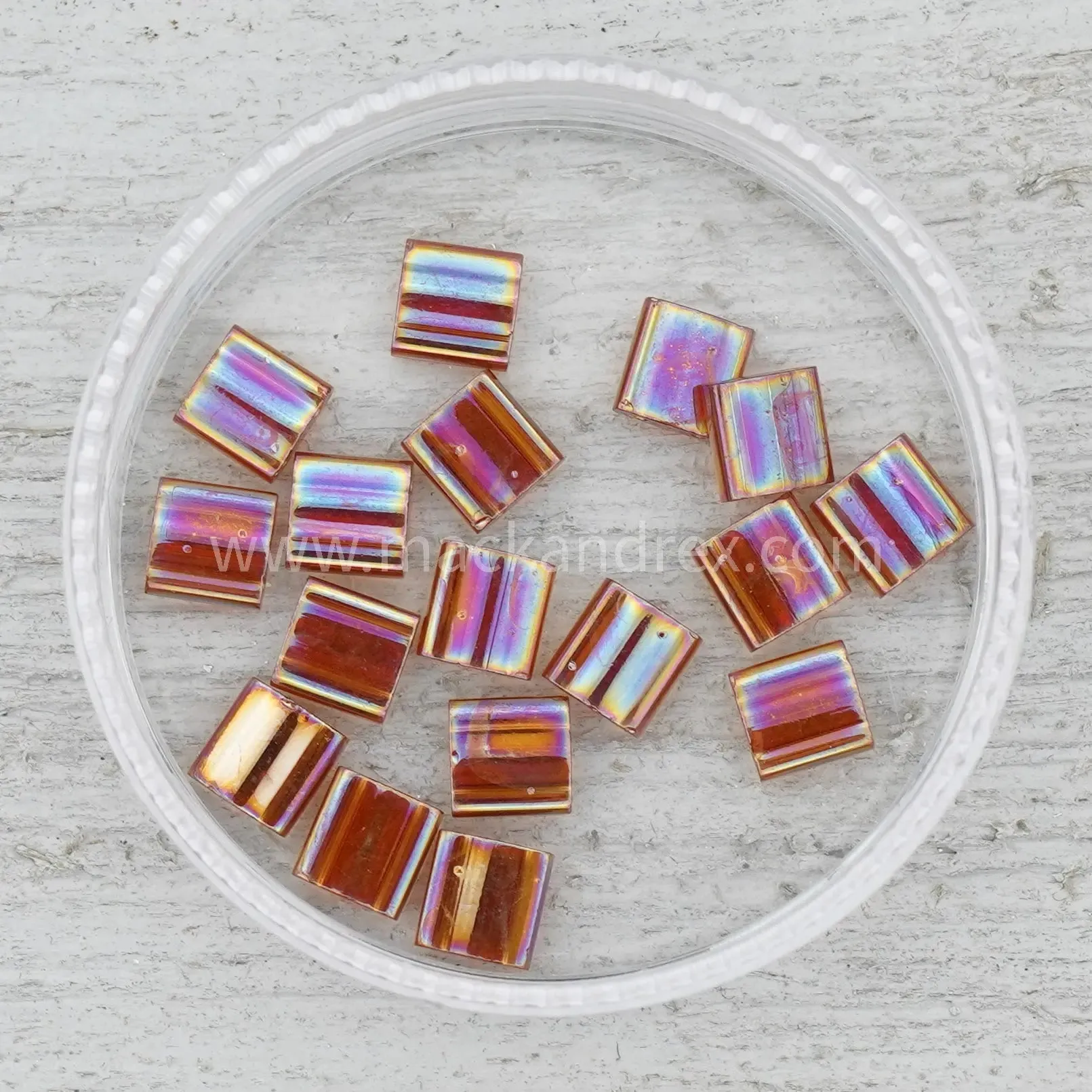 0257 Tila Beads - Amber Rainbow