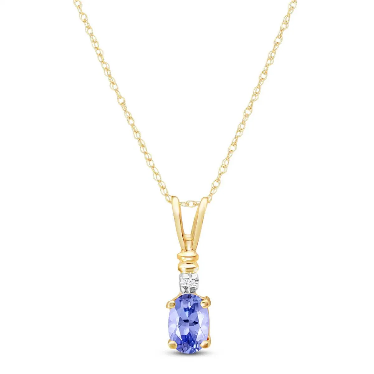 0.46 Carat 14K Solid Yellow Gold Daybreak Tanzanite Diamond Necklace