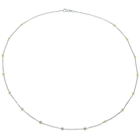 0.96 cttw Delicate Handmade 16-Diamond Necklace