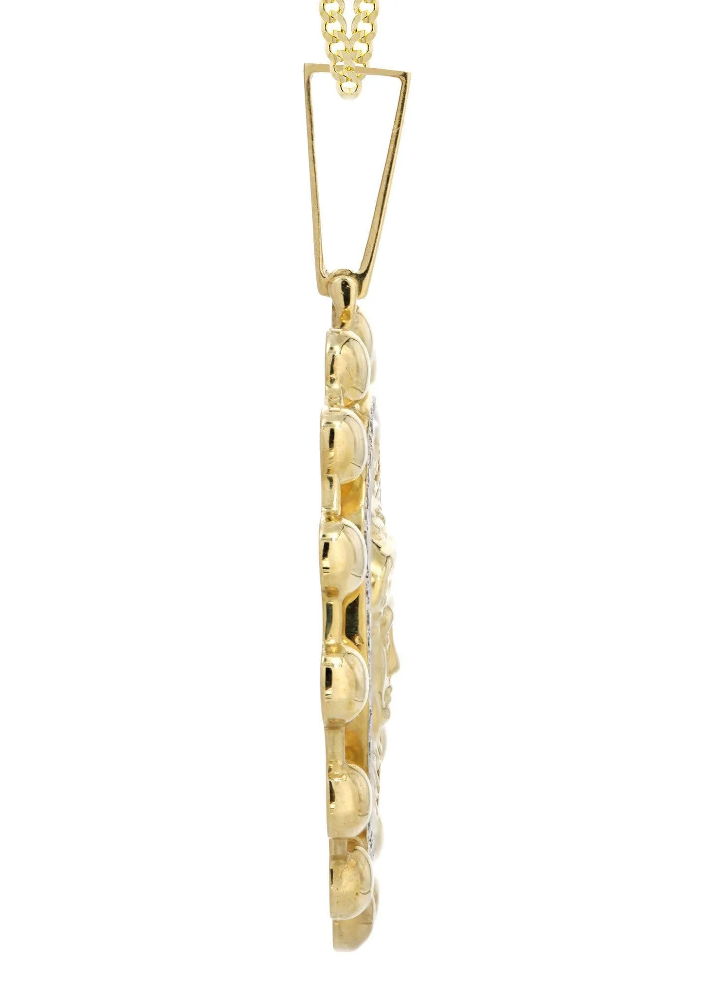 10K Yellow Gold Medusa Diamond Necklace  | 1.39 Carats