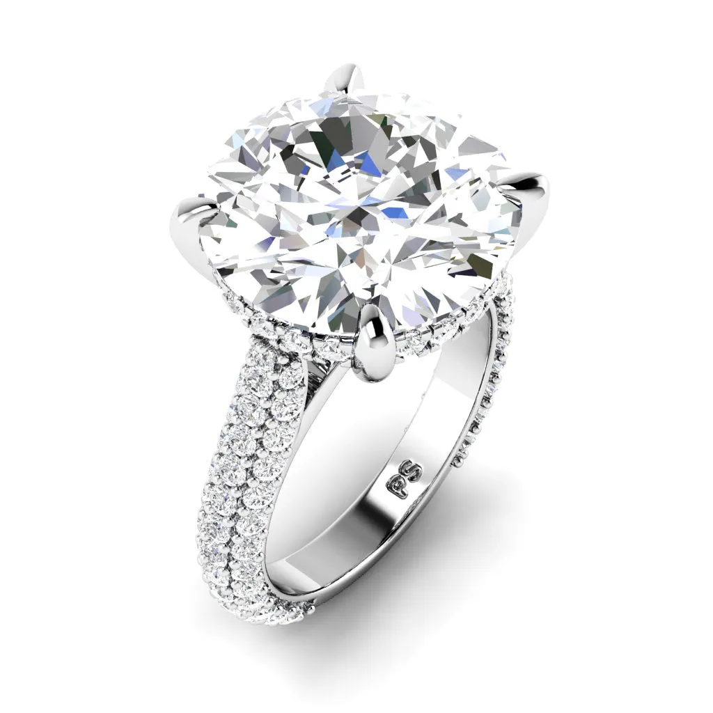 11.90 CT Round Cut Lab Grown Diamonds - Engagement Ring