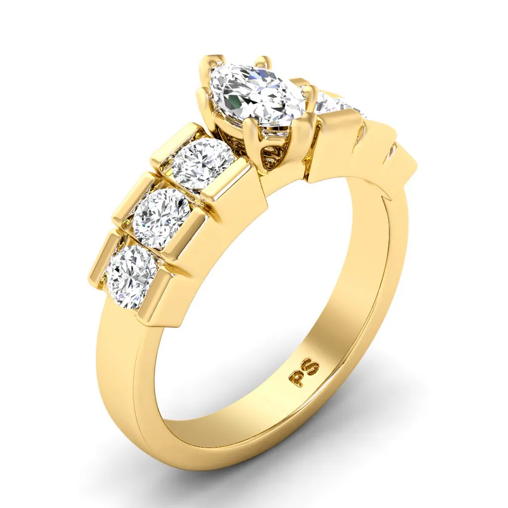 1.20-2.35 CT Round & Marquise Cut Diamonds - Engagement Ring