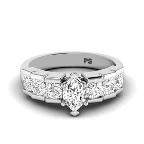 1.20-2.35 CT Round & Marquise Cut Diamonds - Engagement Ring