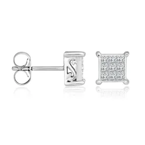 14ct White Gold 1/4 Carat Diamond Stud Earrings