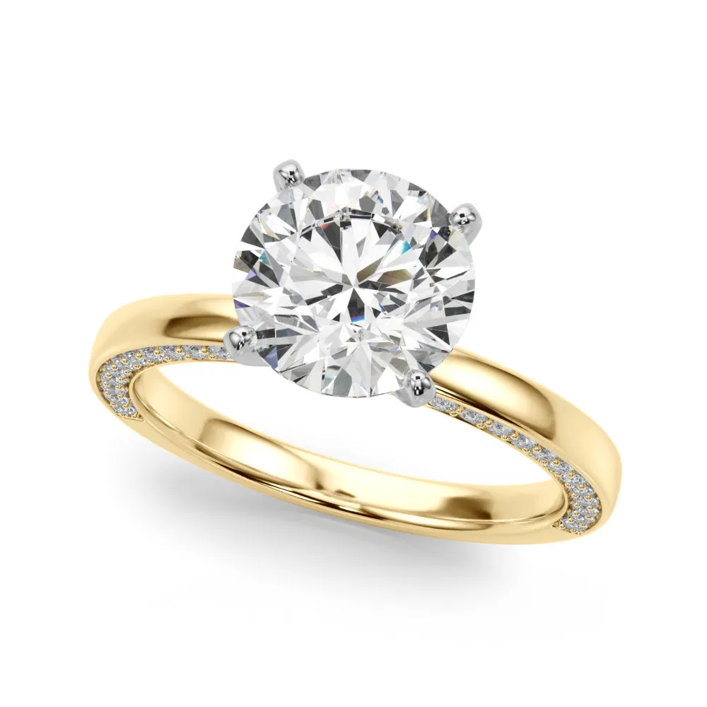 14K Engagement Ring w/ Side Diamonds