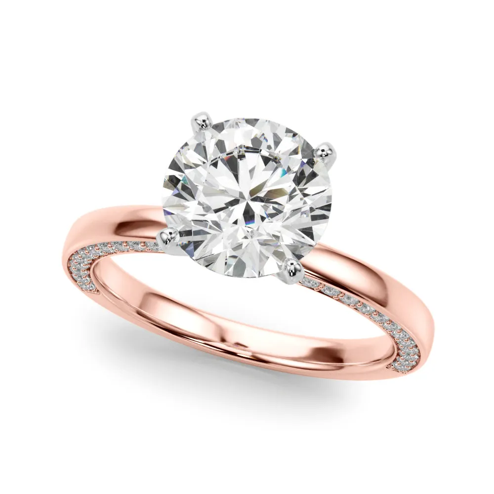 14K Engagement Ring w/ Side Diamonds