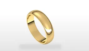 14k Gold 5mm Half Round Classic Wedding Band