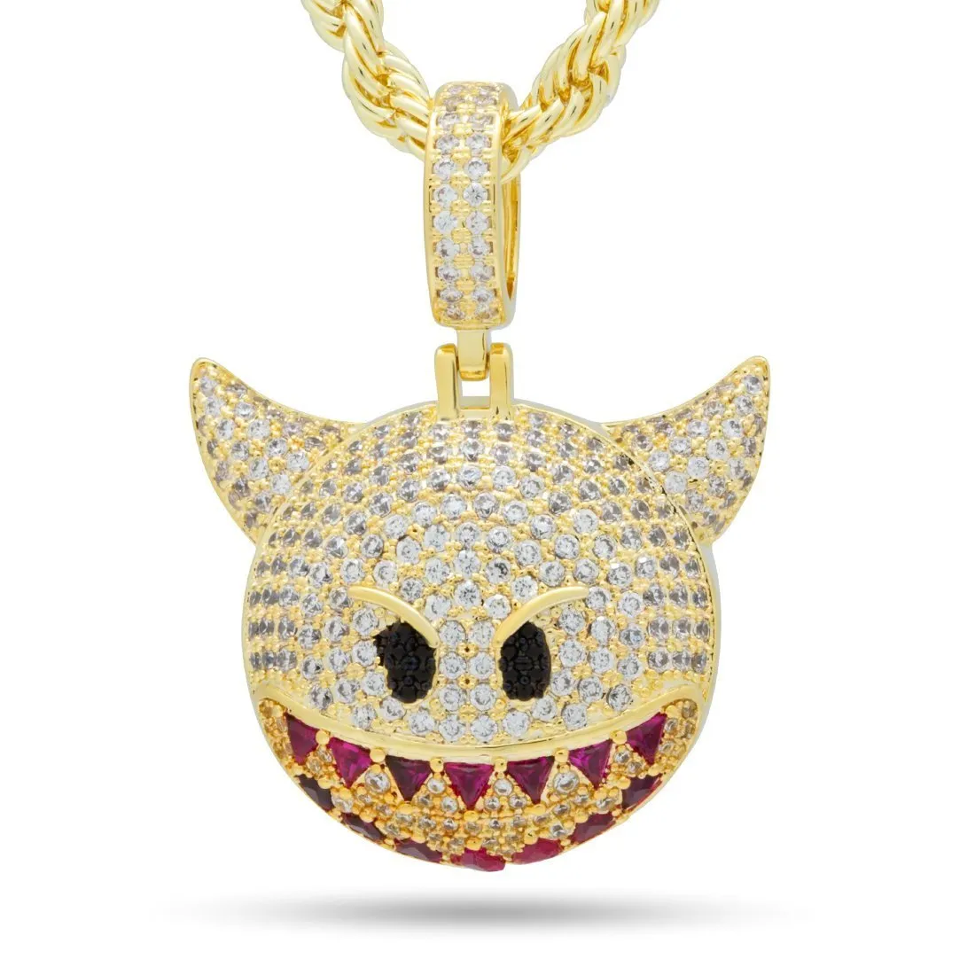 14K Gold Devil Emoji Necklace