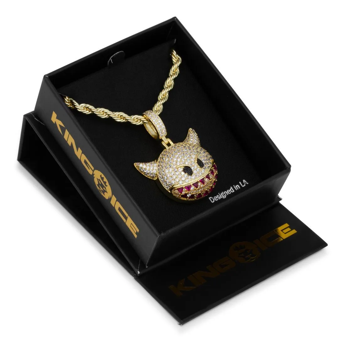 14K Gold Devil Emoji Necklace