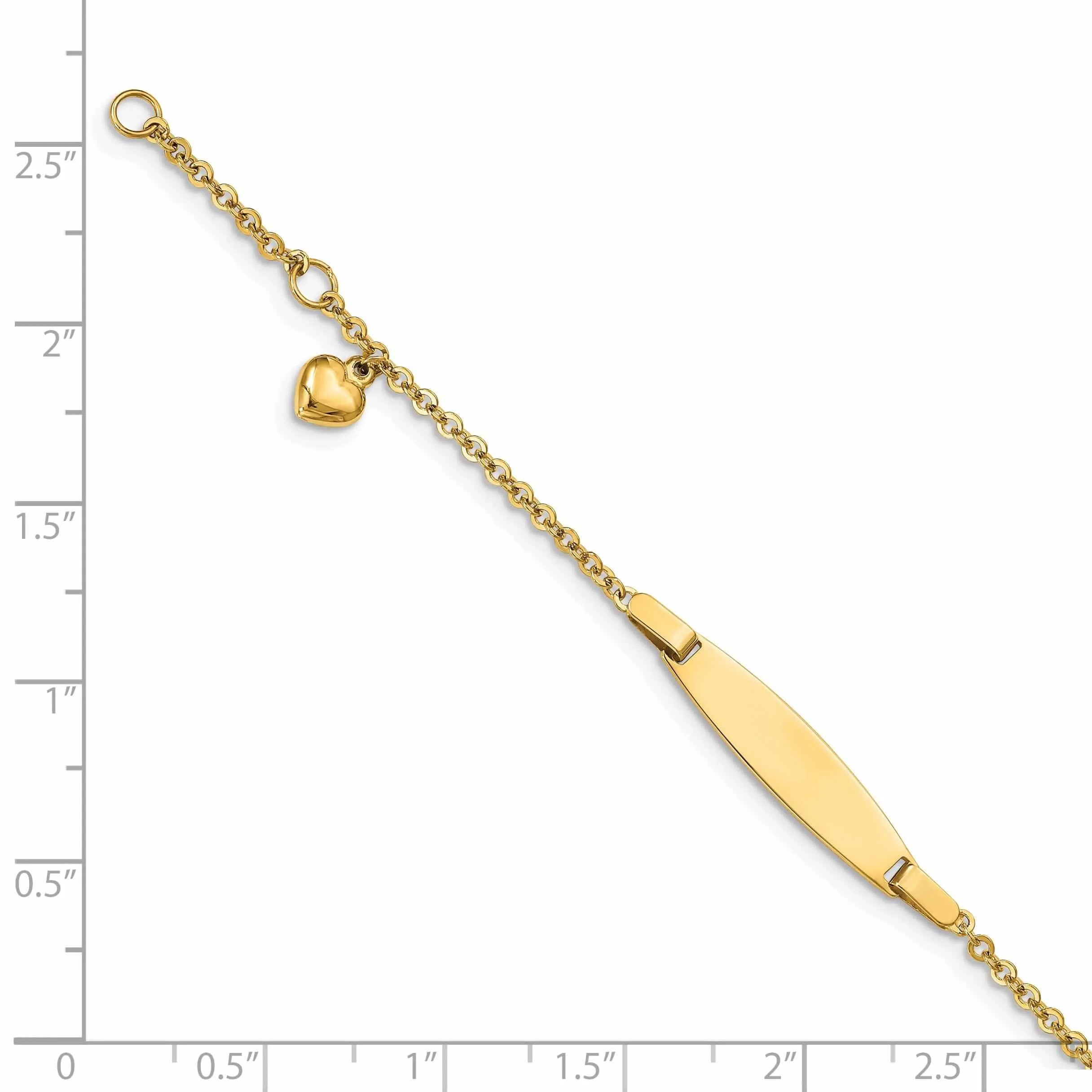 14k Heart Baby ID Bracelet