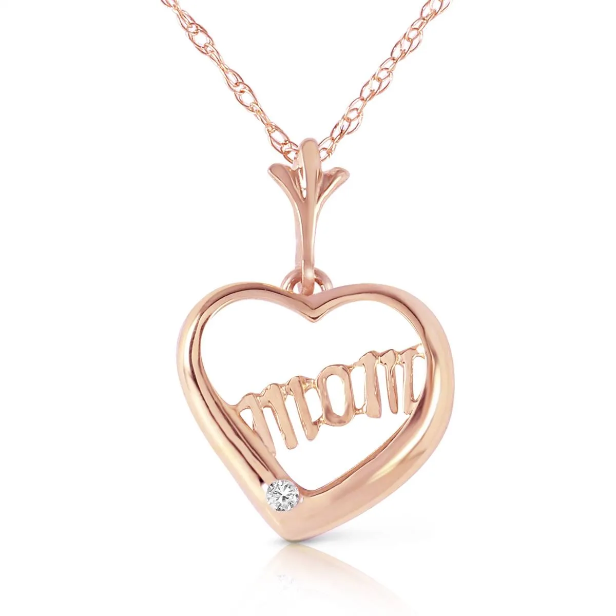 14K Solid Rose Gold Natural Diamond Necklace Jewelry