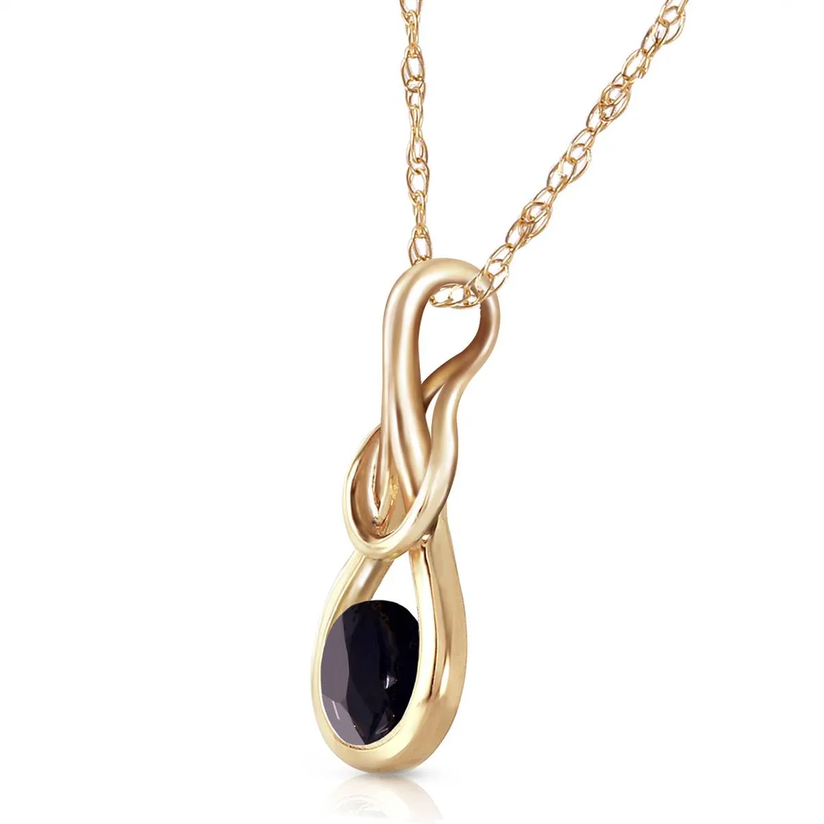 14K Solid Yellow Gold 0.50 Carat Black Diamond Necklace