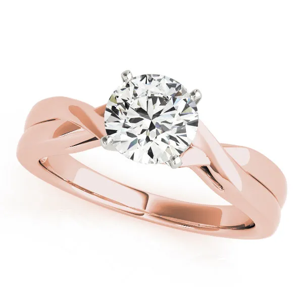 14K Twist Top Solitaire Engagement Ring