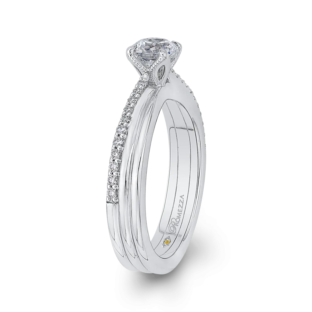 14K White Gold Round Cut Diamond Engagement Ring