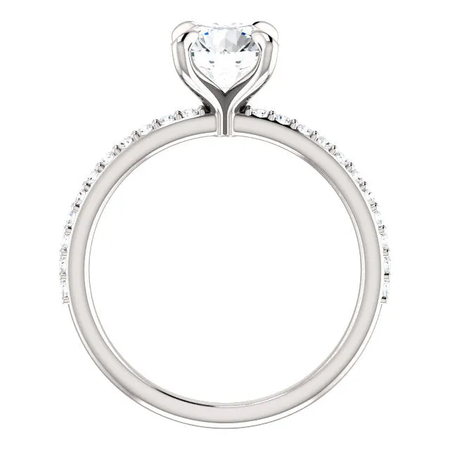 14K White Gold Round Engagement Ring 122790:195:P