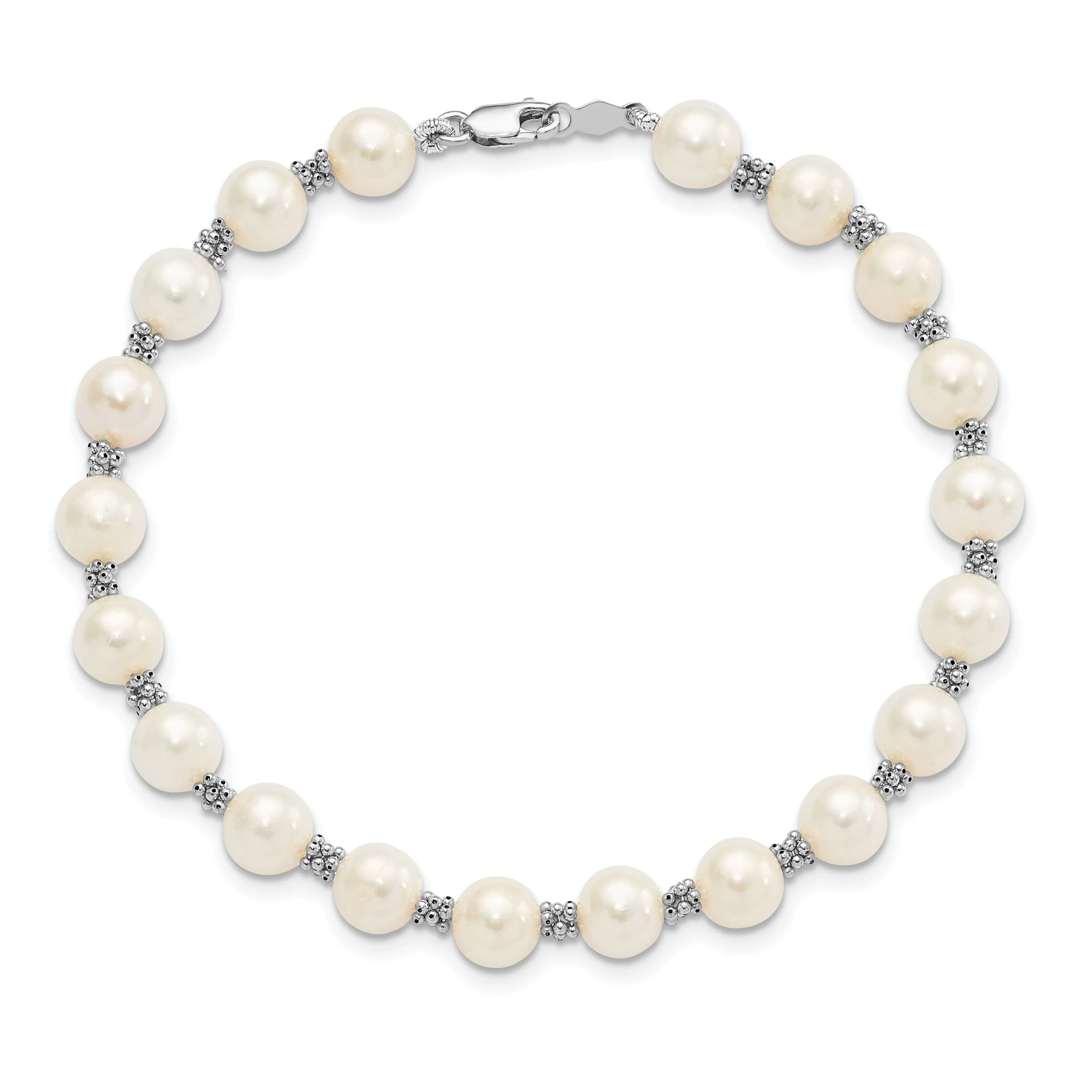 14k White Gold White Pearl Bracelet