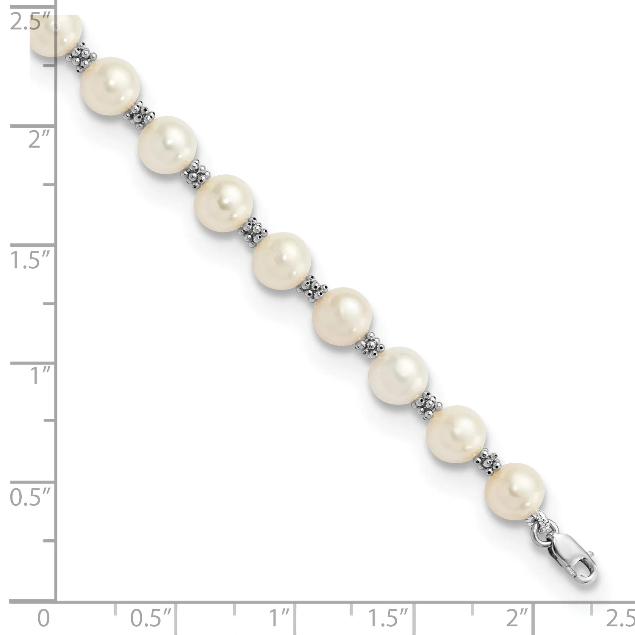 14k White Gold White Pearl Bracelet