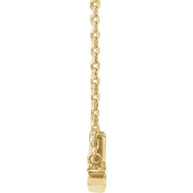 14K Yellow Gold .015 CT Natural Diamond "Mrs" 16-18" Necklace