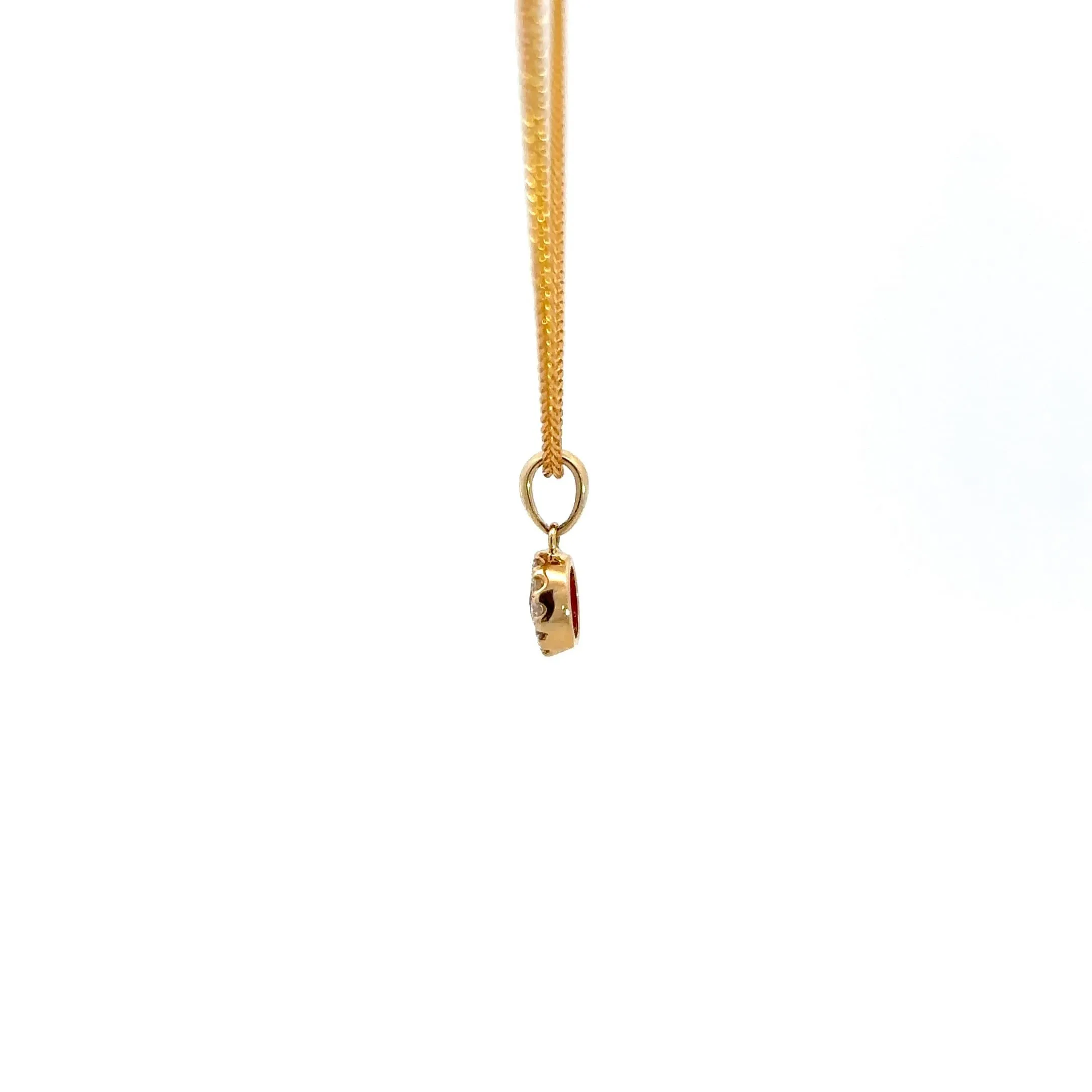 14k Yellow Gold Natural Ruby Pendant Necklace