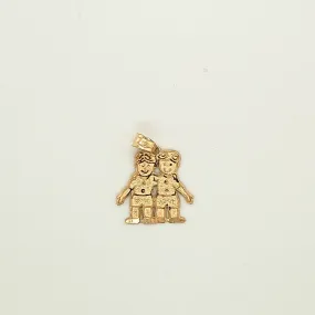 14K Yellow Gold Twin Charm/Pendant