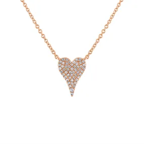 14KT GOLD SMALL MODERN HEART DIAMOND NECKLACE