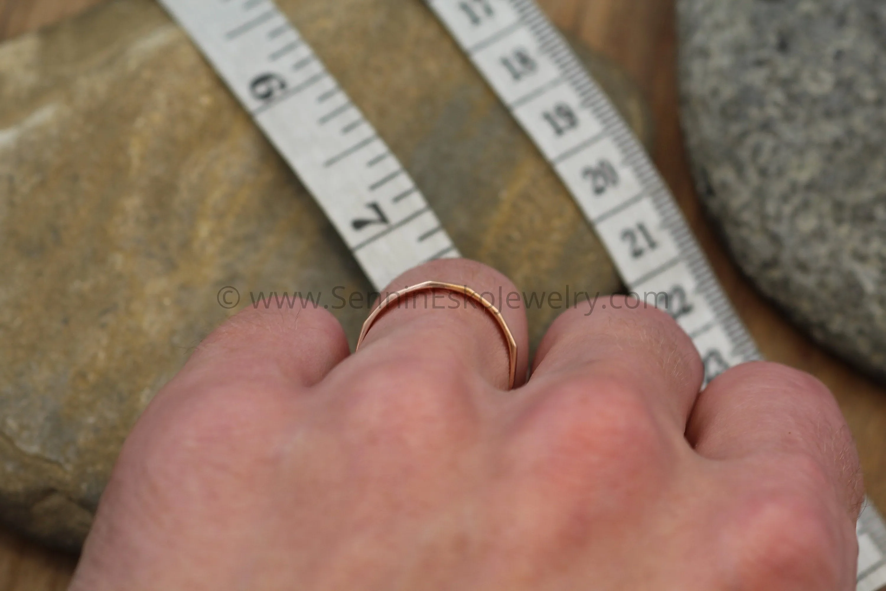 14kt Rose Gold 4x1mm Faceted Band - Matte Finish