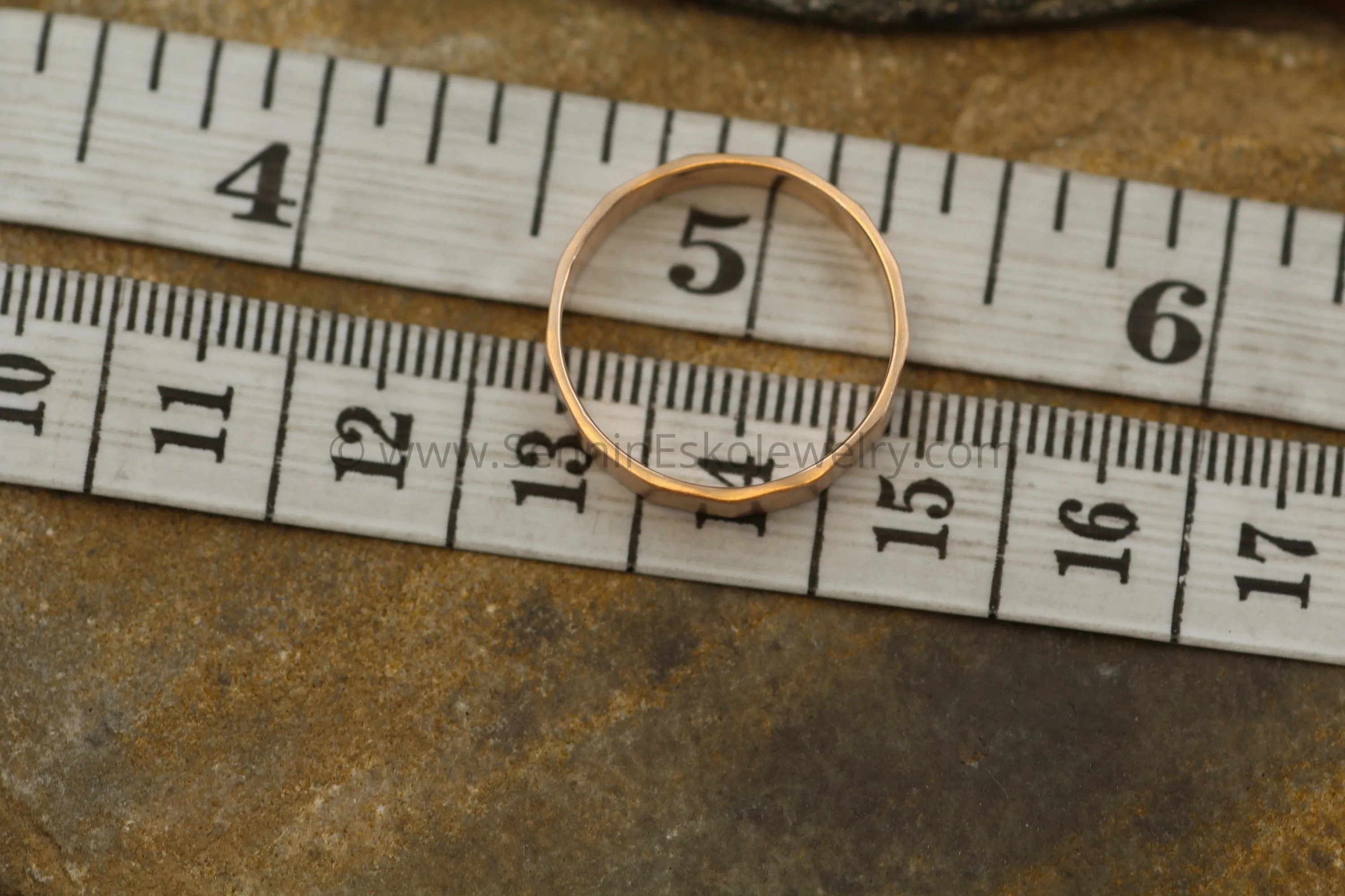 14kt Rose Gold 4x1mm Faceted Band - Matte Finish