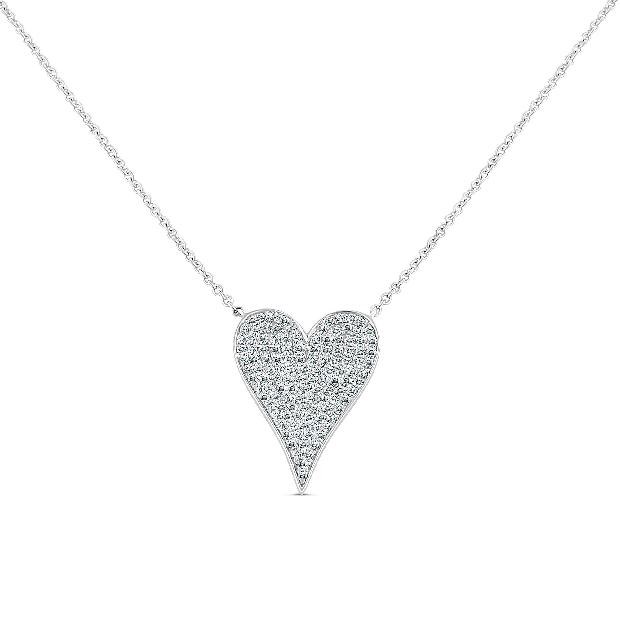 14KW 119D0.26CT ,MEDIUM HEART NECKLACE (151N10559)