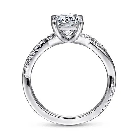 14KW Campana Diamond Round Engagement Ring w/ 0.14 ctw