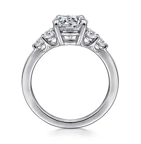 14KW Wave Diamond Round Engagement Ring w/ 0.40 ctw