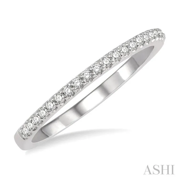 1/6 ct Round Cut Diamond Wedding Band in 14K White Gold