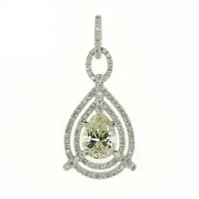 1.65ctw Pear Diamond Pendant on 18" Necklace in 14K White Gold