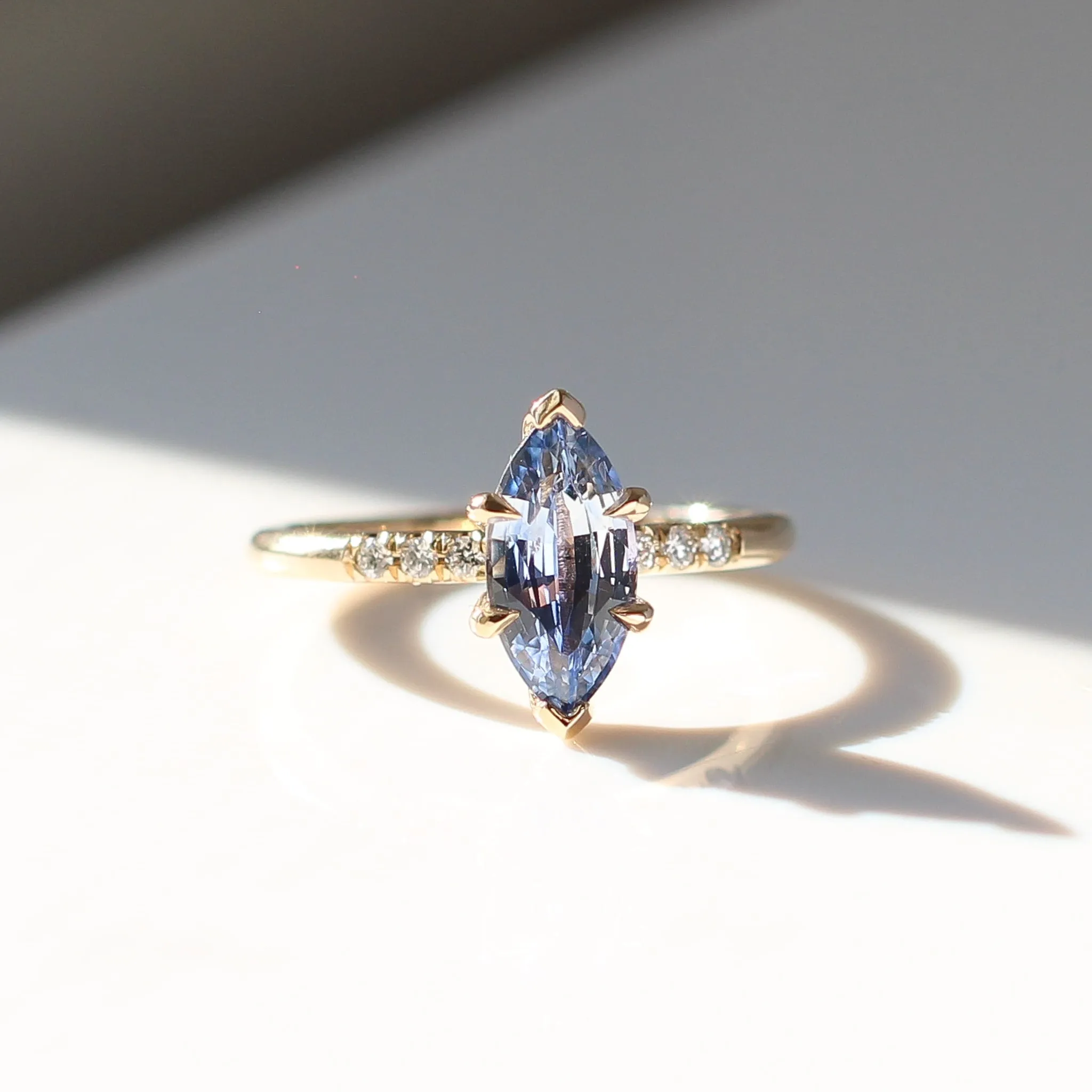 1.76ct Phoenix Rising Marquise Blue Sapphire Ring