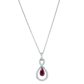 18ct White Gold 1.02ct Ruby & Diamond Necklace