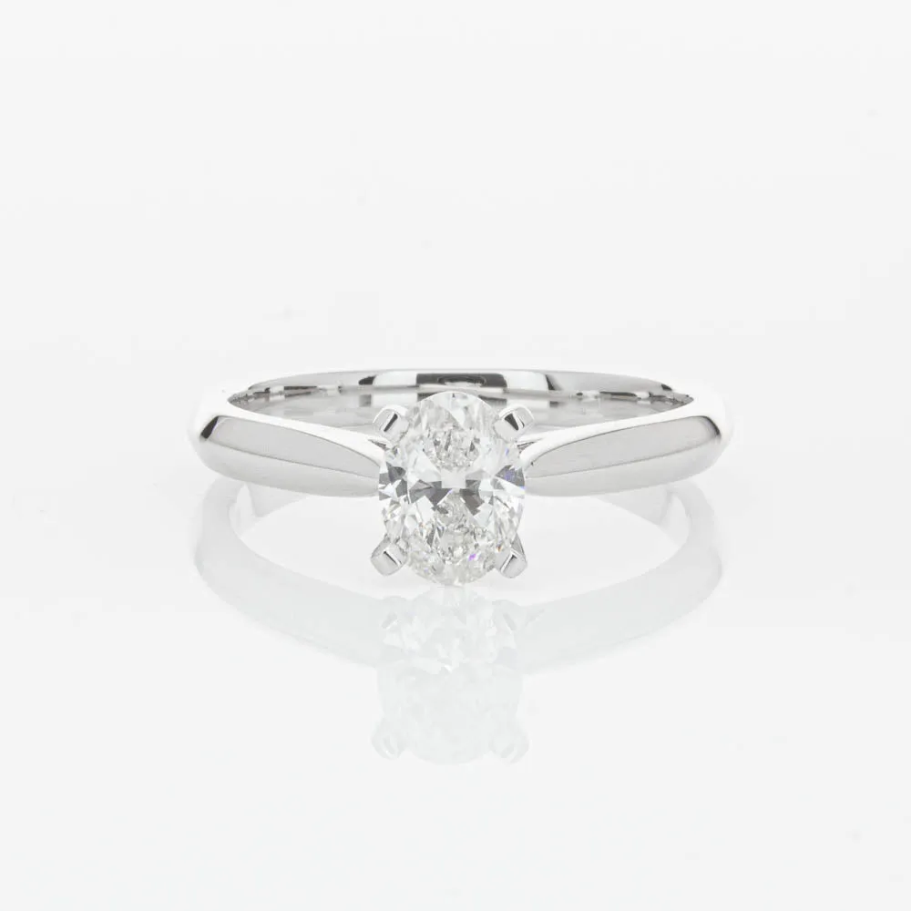 18ct White Gold .60ct Oval Cut Diamond Venetian Ring