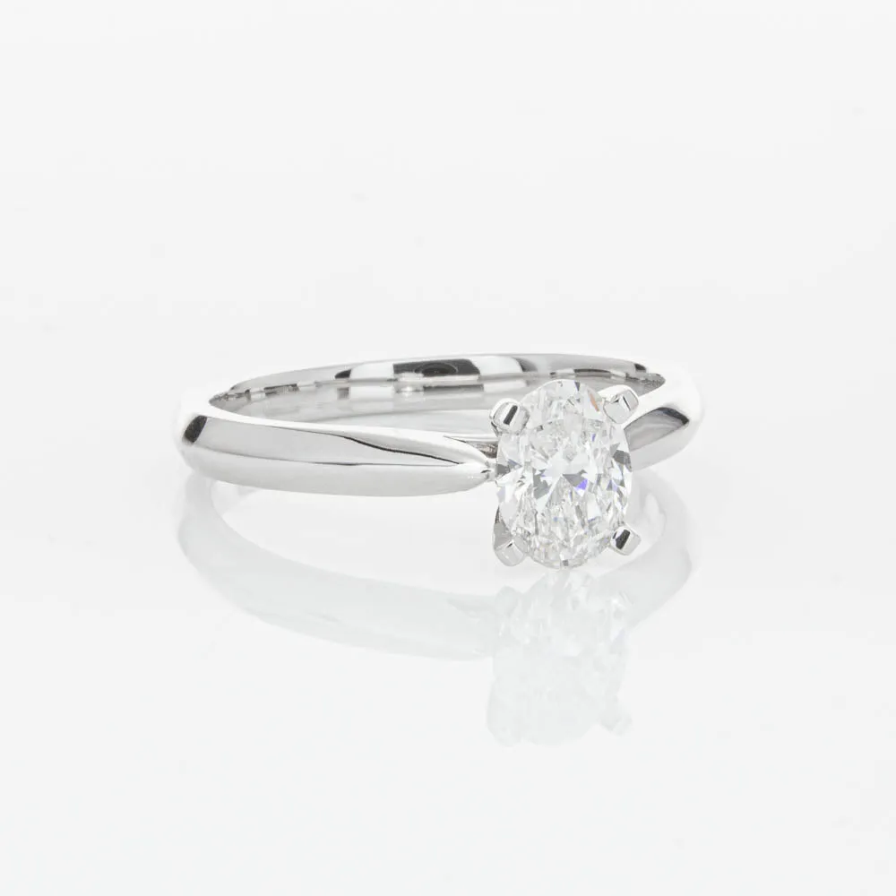 18ct White Gold .60ct Oval Cut Diamond Venetian Ring