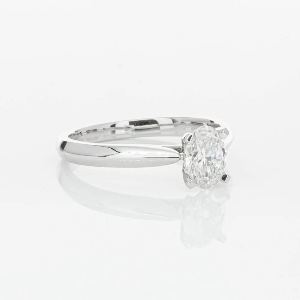 18ct White Gold .60ct Oval Cut Diamond Venetian Ring