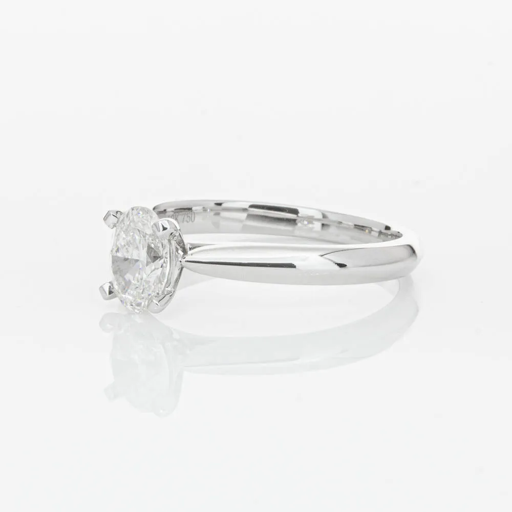 18ct White Gold .60ct Oval Cut Diamond Venetian Ring