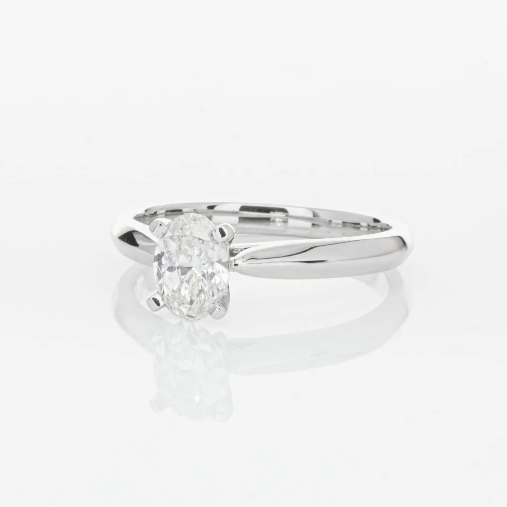 18ct White Gold .60ct Oval Cut Diamond Venetian Ring