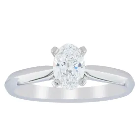 18ct White Gold .60ct Oval Cut Diamond Venetian Ring