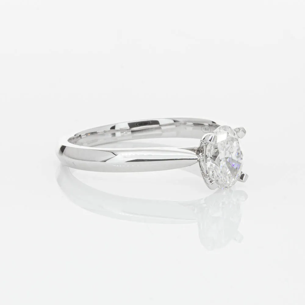 18ct White Gold .60ct Oval Cut Diamond Venetian Ring