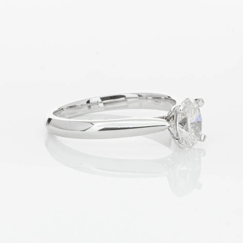 18ct White Gold .60ct Oval Cut Diamond Venetian Ring